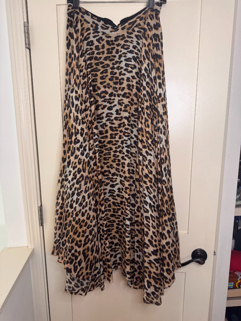 Alice and Olivia Katz Metallic Leopard Print Pleated Maxi Skirt - Picture 2 of 5